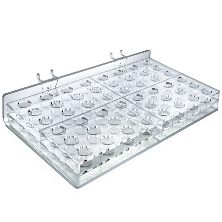 Azar Displays 48-compartment Tray - round slot .75, PK2 225533